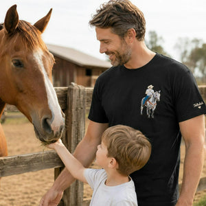 Custom Horse Portrait Shirt - Embroidered Photo T-Shirt for Husband Dad Birthday Gift