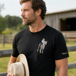 Custom Horse Portrait Shirt - Embroidered Photo T-Shirt for Husband Dad Birthday Gift