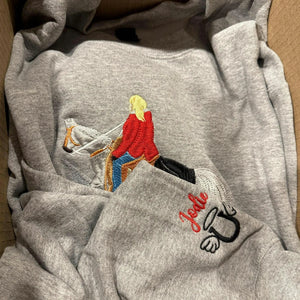 Custom Horse Portrait Embroidered Sweatshirt From Photo, Personalized Horse Lover Gift