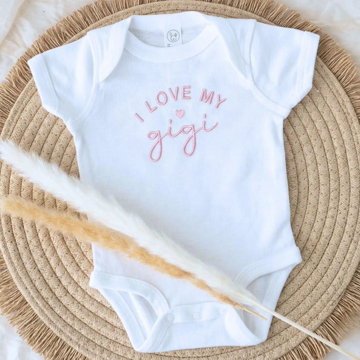 embroidered i love my gigi baby onesie soft newborn bodysuit for grandma announcement gift