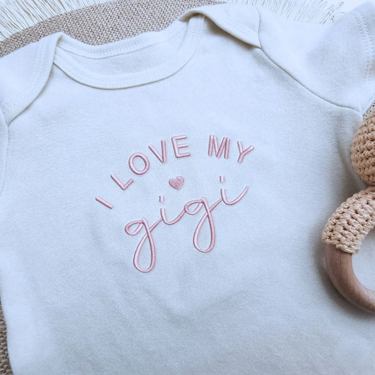 embroidered i love my gigi baby onesie soft newborn bodysuit for grandma announcement gift