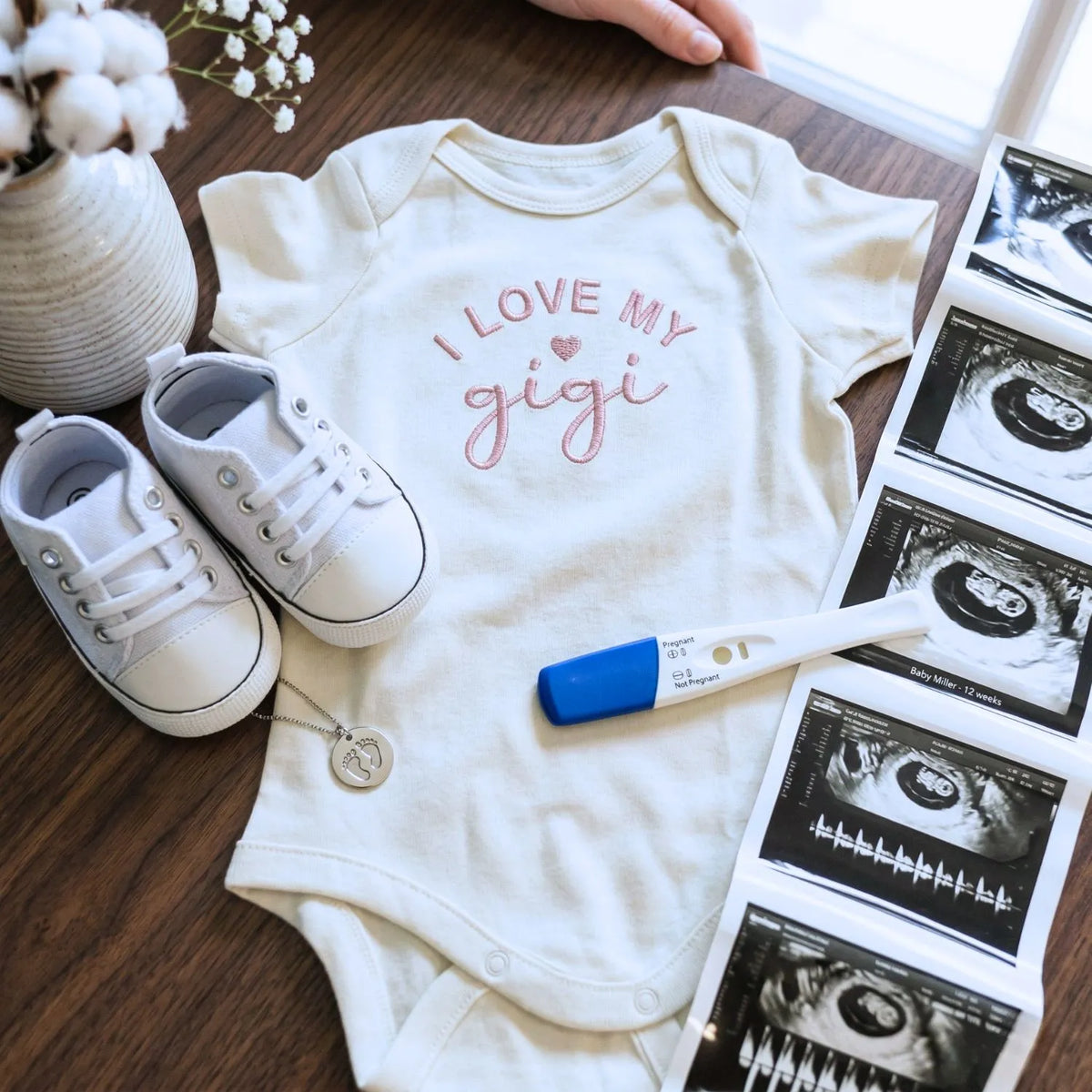embroidered i love my gigi baby onesie soft newborn bodysuit for grandma announcement gift