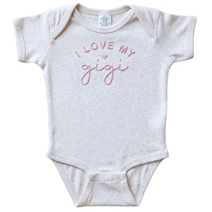 embroidered i love my gigi baby onesie soft newborn bodysuit for grandma announcement gift