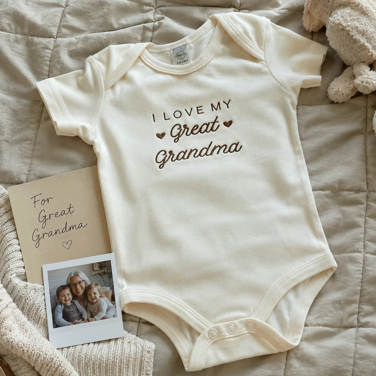 Embroidered I Love My Great Grandma Baby Bodysuit -  Infant One-Piece