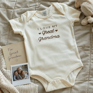 Embroidered I Love My Great Grandma Baby Bodysuit -  Infant One-Piece