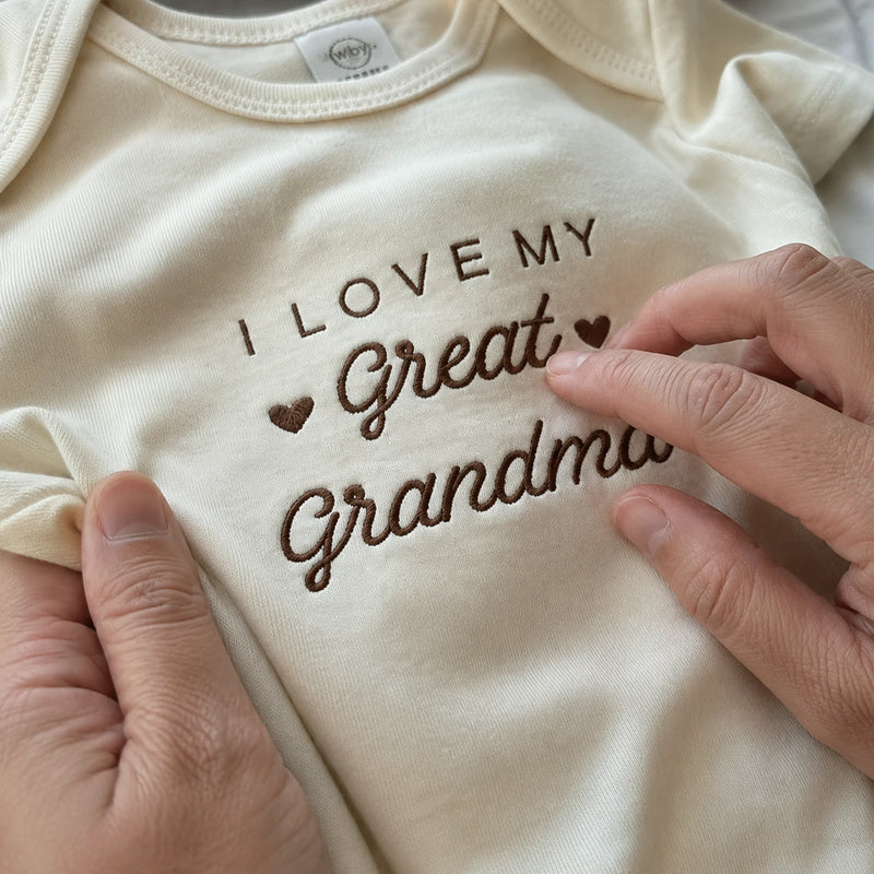Embroidered I Love My Great Grandma Baby Bodysuit -  Infant One-Piece