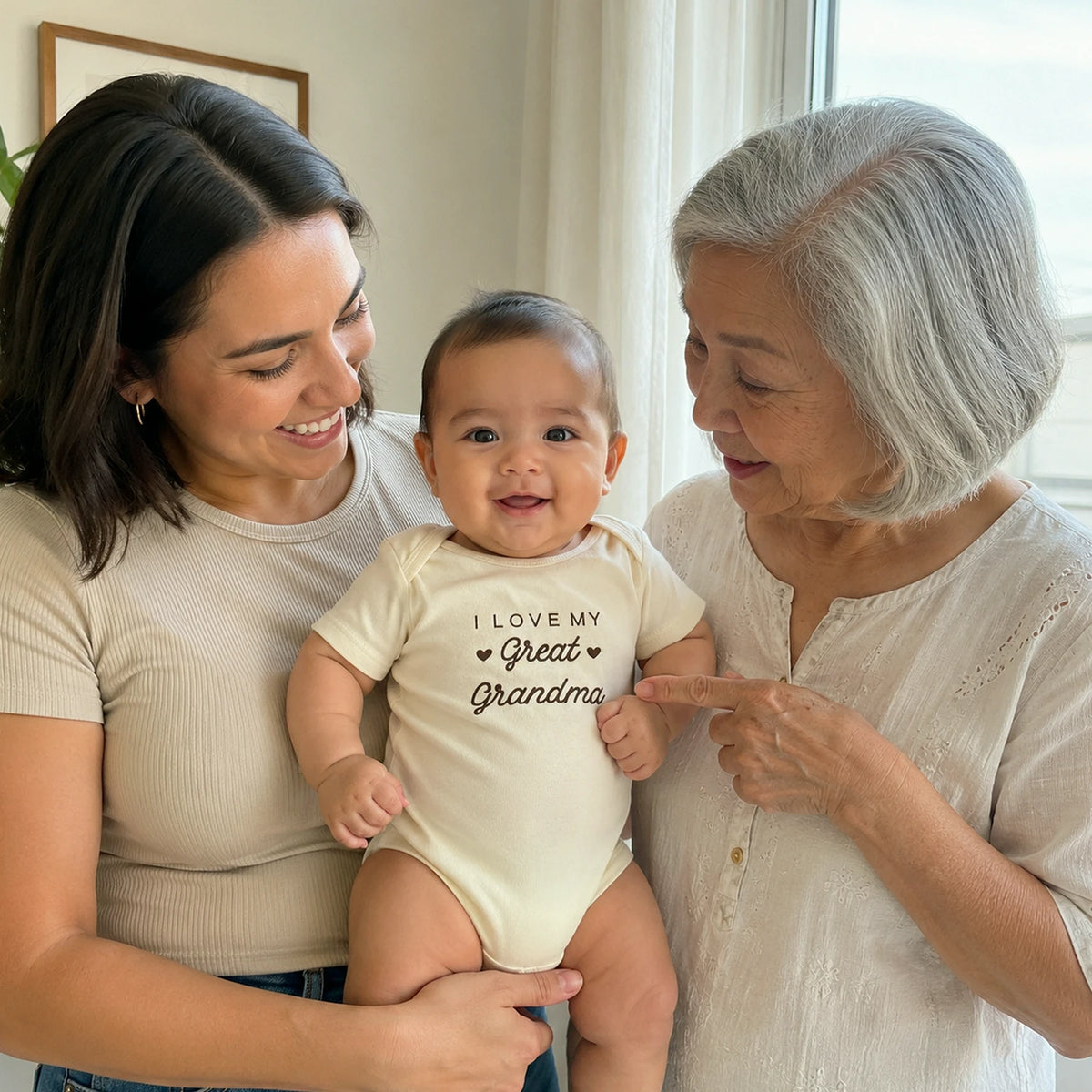 Embroidered I Love My Great Grandma Baby Bodysuit -  Infant One-Piece