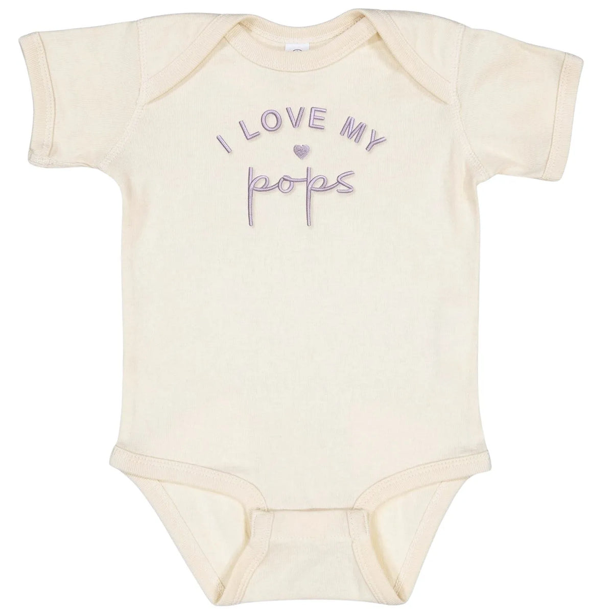 Soft embroidered “I Love My Pops” baby onesie, perfect newborn baby shower gift for grandpa, cozy and cute