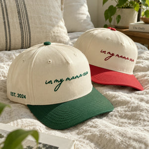 Embroidered In My Mama Era Snapback Hat, Custom Side Back Cap, Trendy Gift for New Mom