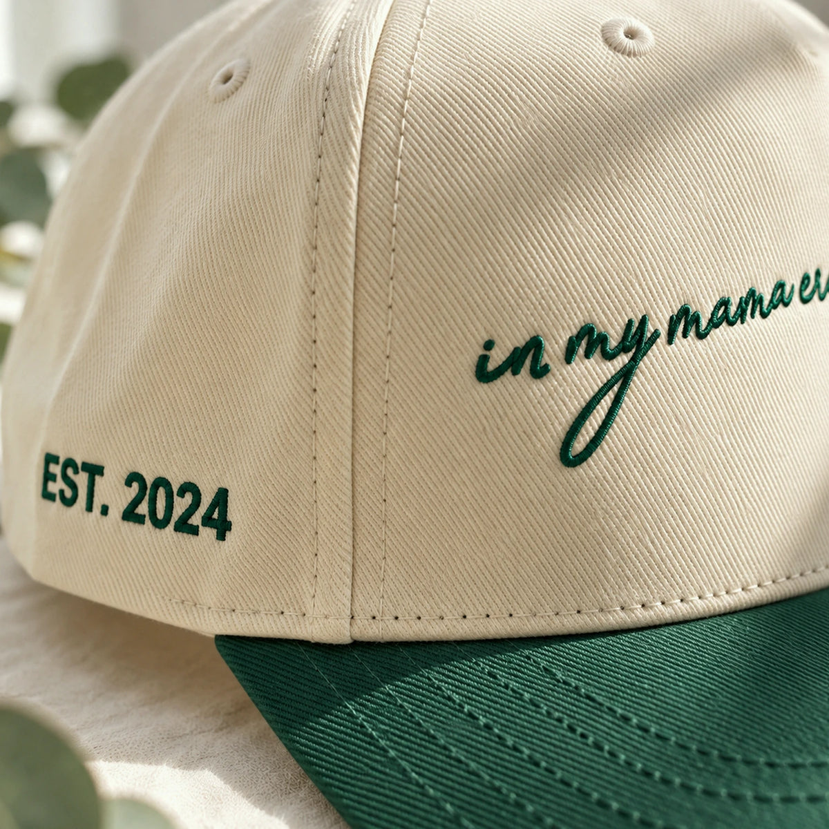 Embroidered In My Mama Era Snapback Hat, Custom Side Back Cap, Trendy Gift for New Mom