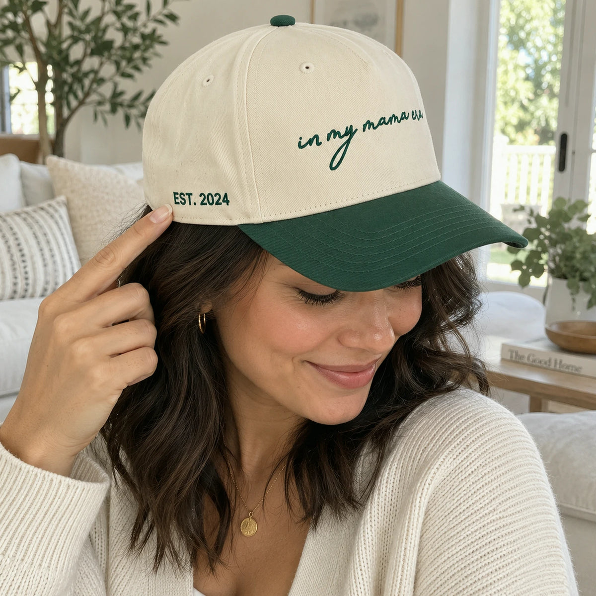 Embroidered In My Mama Era Snapback Hat, Custom Side Back Cap, Trendy Gift for New Mom