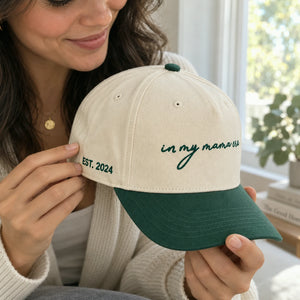 Embroidered In My Mama Era Snapback Hat, Custom Side Back Cap, Trendy Gift for New Mom