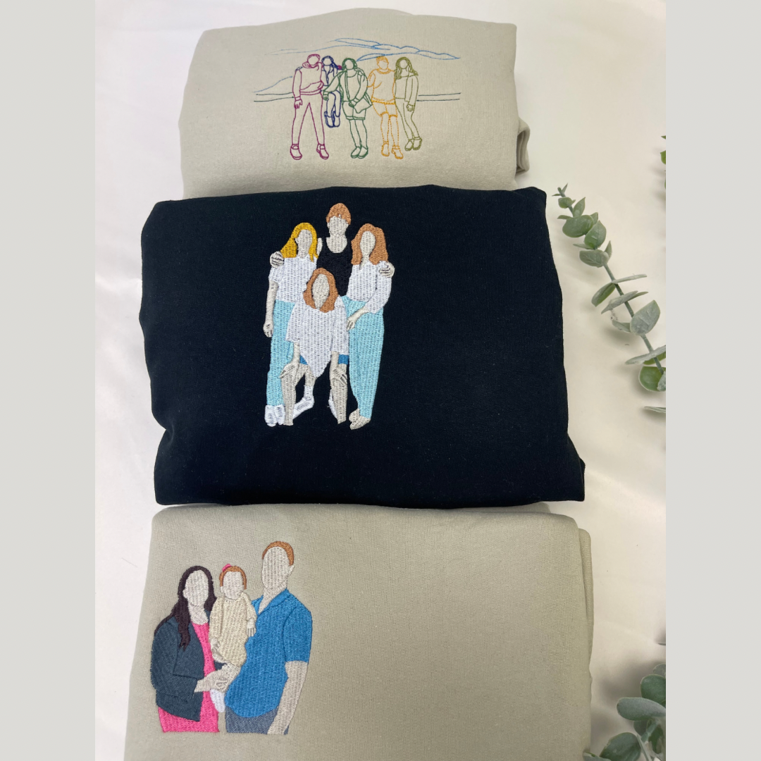 Personalized Best Friend Sweatshirts for 3 with Portrait