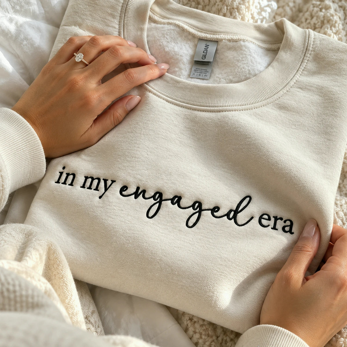 In My Engaged Era Sweatshirt - Personalized Future Mrs Embroidered Crewneck for Engagement Gift for Her
