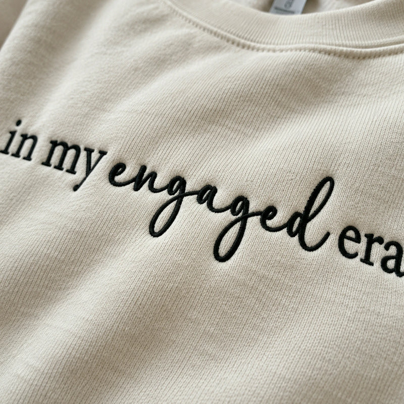 In My Engaged Era Sweatshirt - Personalized Future Mrs Embroidered Crewneck for Engagement Gift for Her