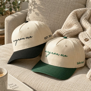 Embroidered In My Mom Era Snapback Hat, Custom Side Back Cap, Cute Bestie Gift for Her