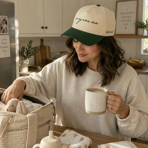 Embroidered In My Mom Era Snapback Hat, Custom Side Back Cap, Cute Bestie Gift for Her