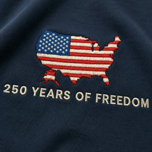 Independence Day Embroidered Tee, USA 250 Years T-Shirt - America 250th Anniversary