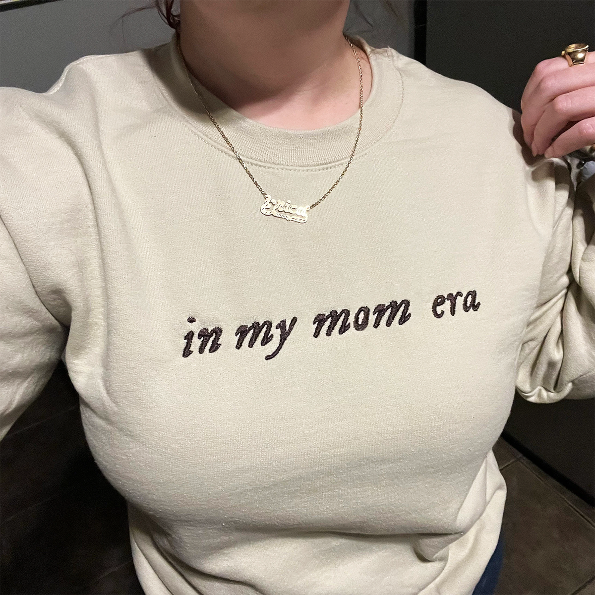 In My Mom Era Sweatshirt & Hoodie, Custom Embroidered Gift for New Mom