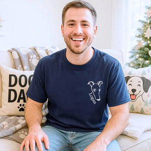 Custom embroidered shirt with Italian Greyhound portrait and name on sleeve, ideal gift for dog dads