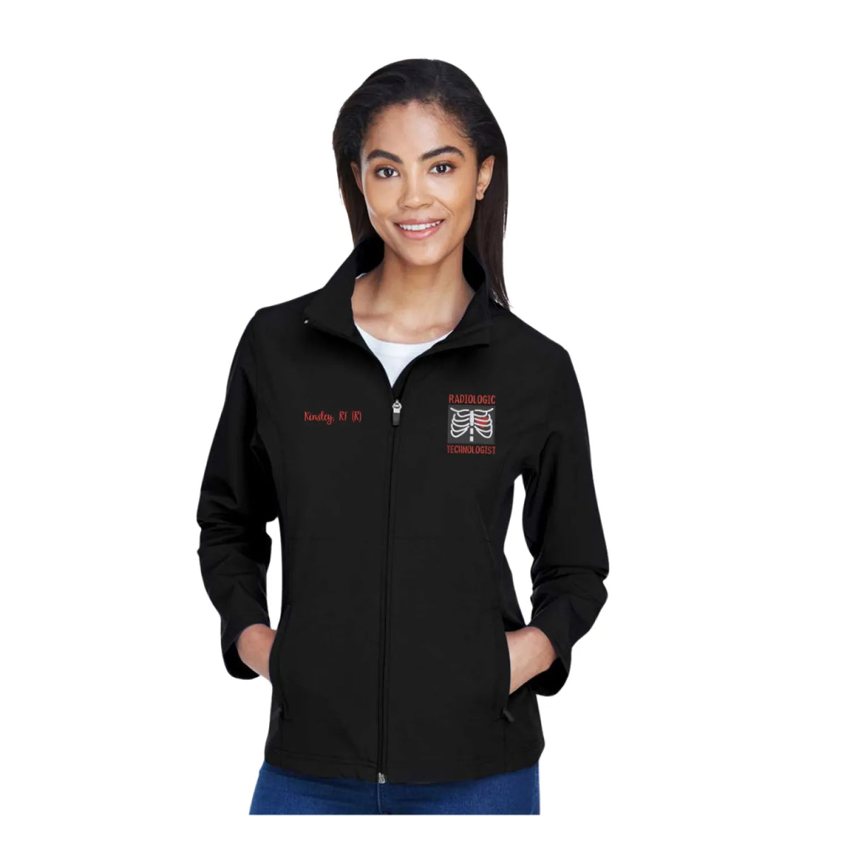 Custom Embroidered Radiology Jacket for Women - Personalized Gift for RT X-Ray Technicians