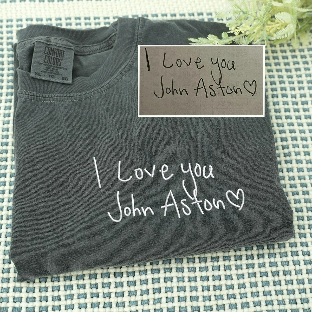 Custom Embroidered Kids Drawing T-shirt for Dad - Draw from Your Photo Father's Day Gift