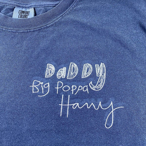 Custom Embroidered Kids Drawing T-shirt for Dad - Draw from Your Photo Father's Day Gift