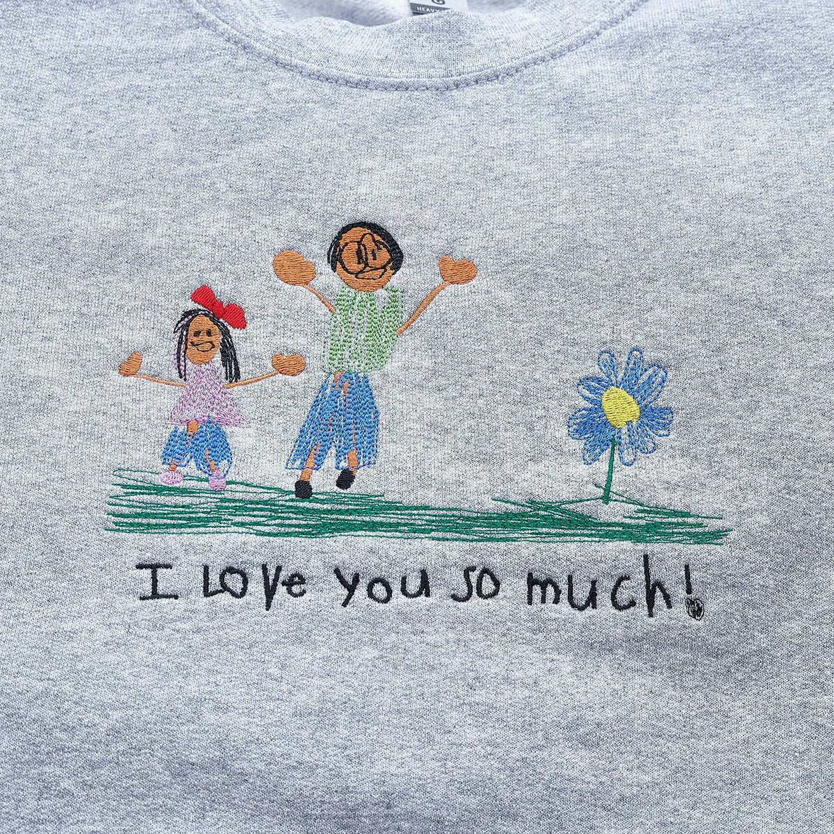 Custom Kids Drawing Sweatshirt, Embroidered Child Art Gift for Mom or Dad