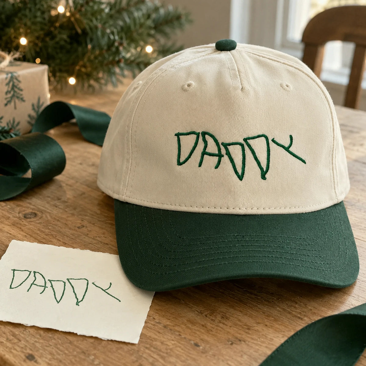 Custom Kids Handwriting Snapback Hats - Embroidered Daddy Caps with Childrens Artwork