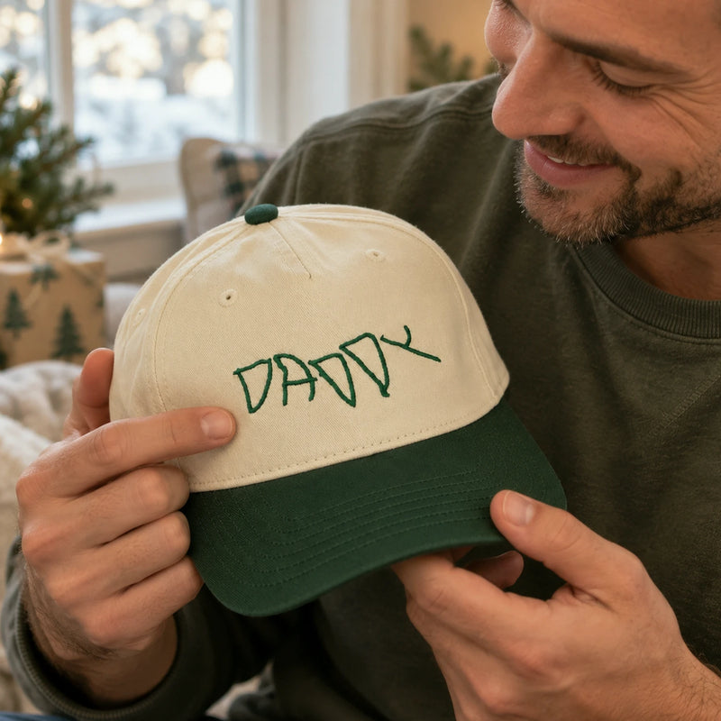 Custom Kids Handwriting Snapback Hats - Embroidered Daddy Caps with Childrens Artwork
