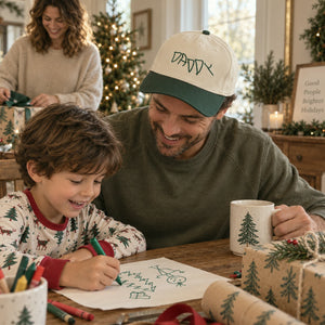 Custom Kids Handwriting Snapback Hats - Embroidered Daddy Caps with Childrens Artwork