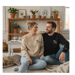 Custom Embroidered Matching King Queen Sweatshirt or Hoodie, Best Valentines Gifts for Him Her