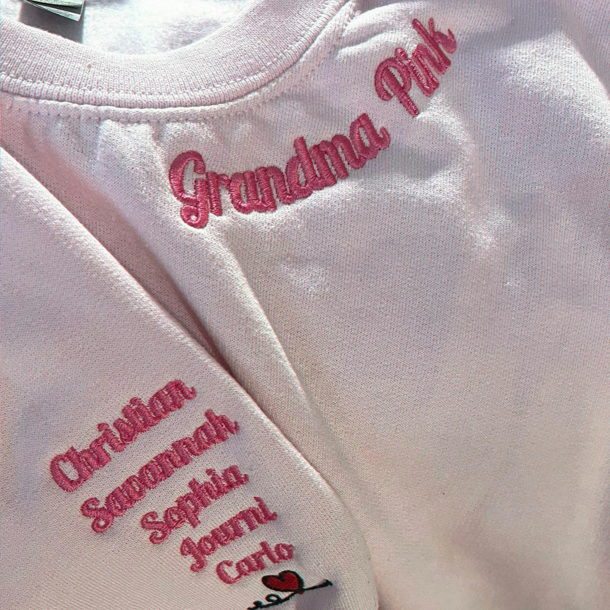 Embroidered Lolli Sweatshirt - Personalized Grandkids Names, Gift for Grandma Birthday