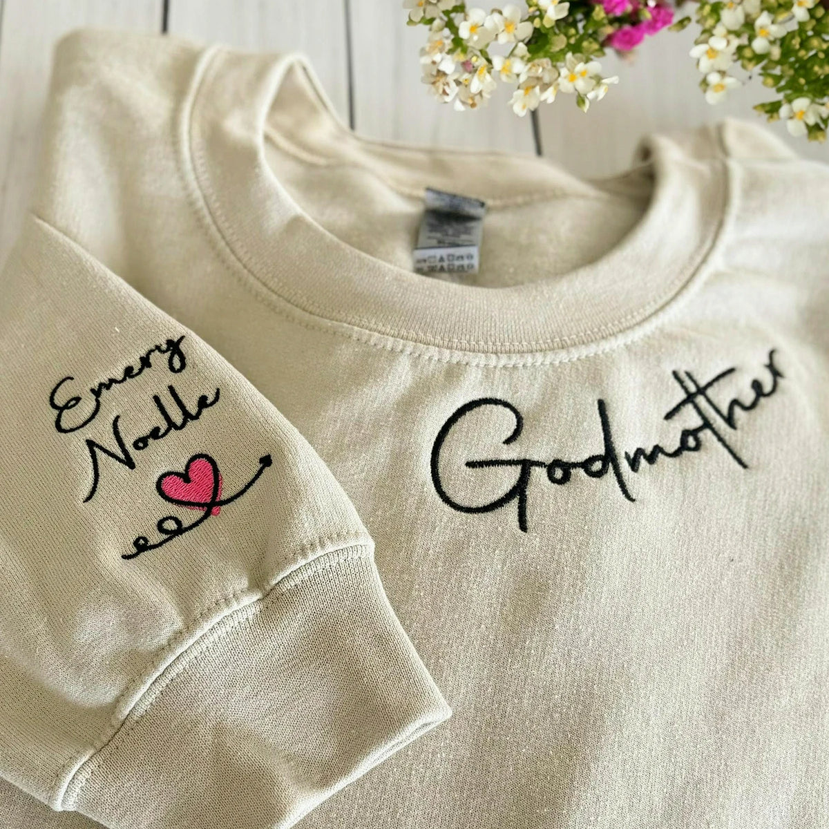 Embroidered Lolli Sweatshirt - Personalized Grandkids Names, Gift for Grandma Birthday
