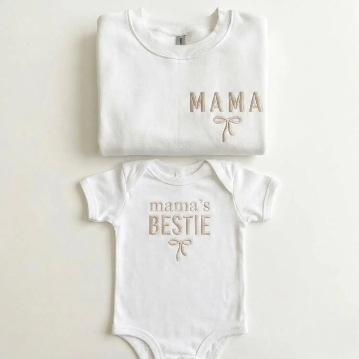 Mama’s Bestie Onesie - Embroidered Matching Mother Baby Gift for New Moms