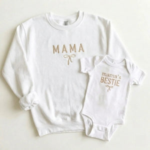 Mama’s Bestie Onesie - Embroidered Matching Mother Baby Gift for New Moms