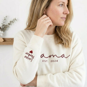 Mother’s Day Gift for Wife - Custom Embroidered Mama Sweatshirt She’ll Wear with Pride