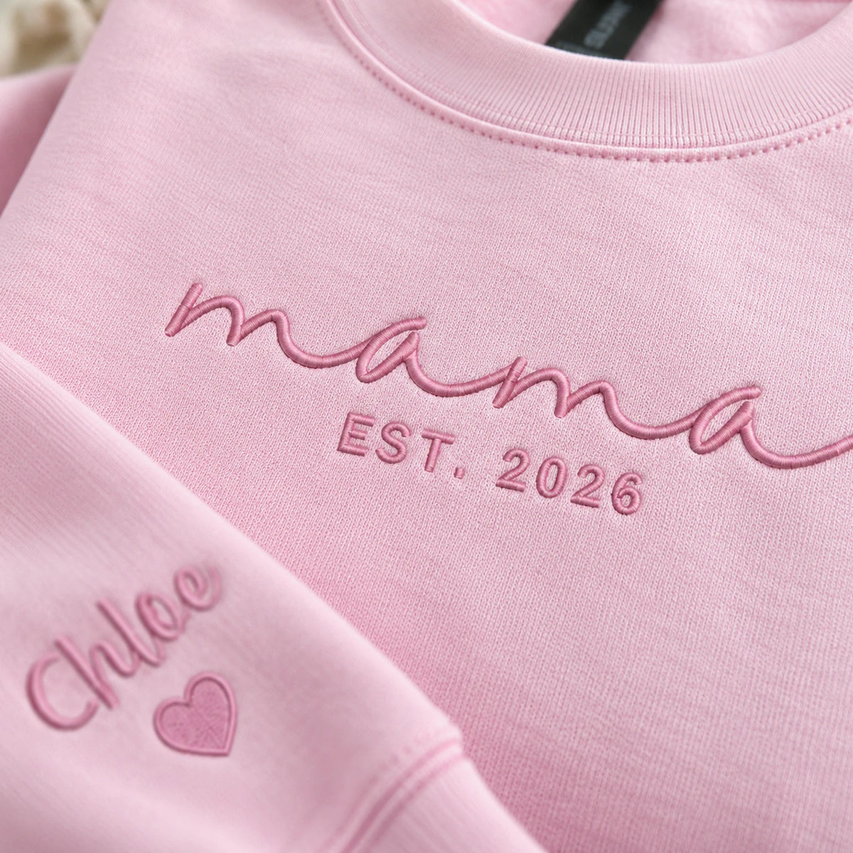 First Mother’s Day Gift - Personalized Mama Embroidered Sweatshirt for New Mom