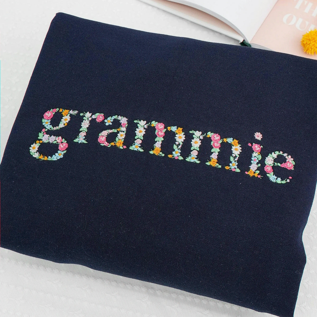 Embroidered Floral Mama Sweatshirt with Kids Name, Custom Mom or Grandma, Gigi, Nana Gift