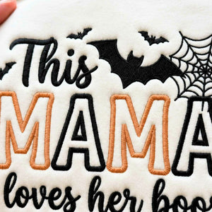 This Mama Loves Her Boos Halloween Sweatshirt, Embroidered Spooky Mom Crewneck, Cute Ghost Season