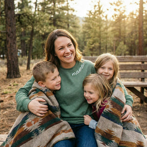 Custom Embroidered Mama Sweatshirt With Kids Names, Personalized Mother's Day, Birthday Gift for Mom
