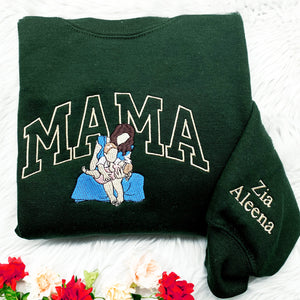 Custom Embroidered Grandpa Portrait from Photo Sweatshirt or Hoodie, Sweatshirts For Grandpa