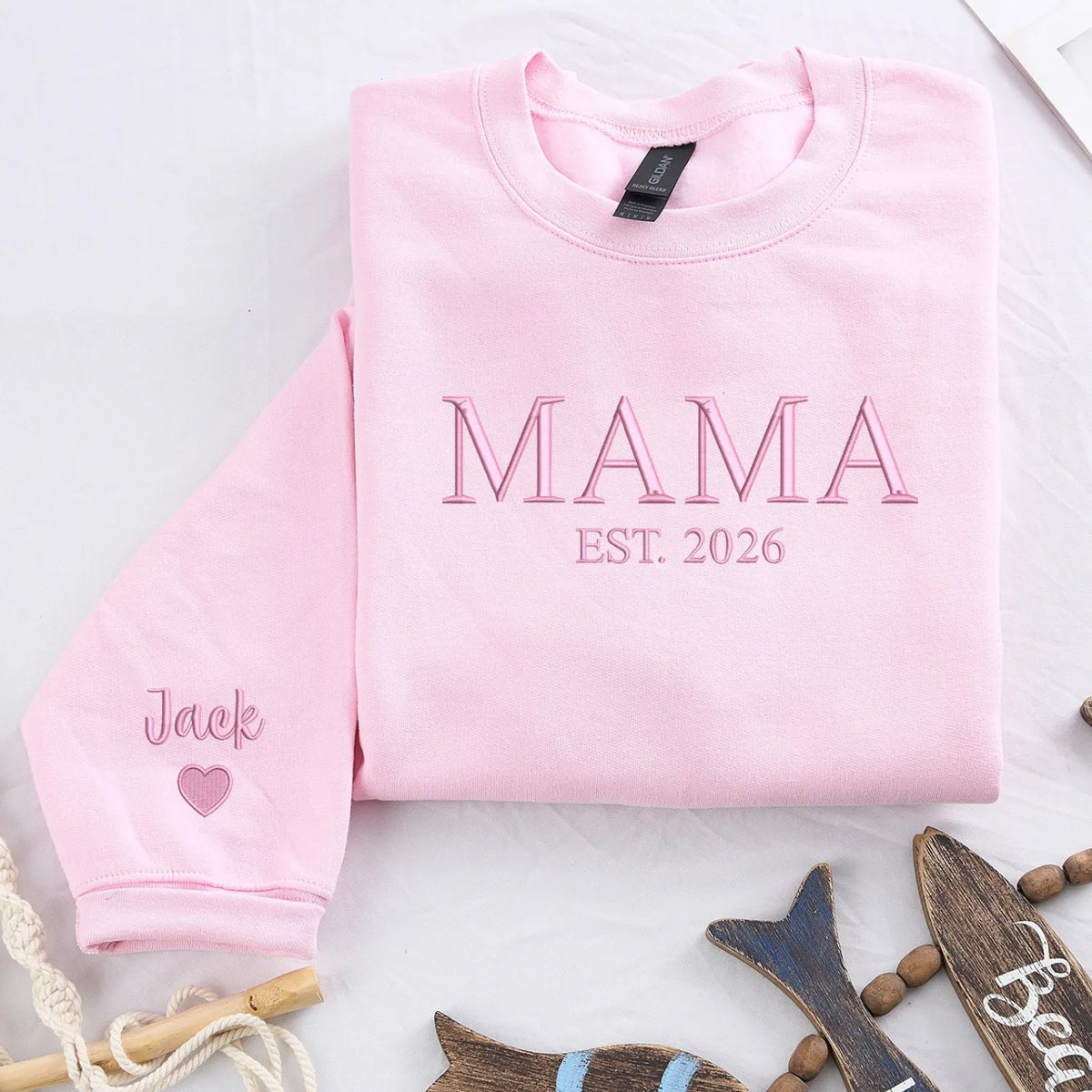 Custom Mama Embroidered Sweatshirt for New Mom or Mother's Day Birthday Gift for Her