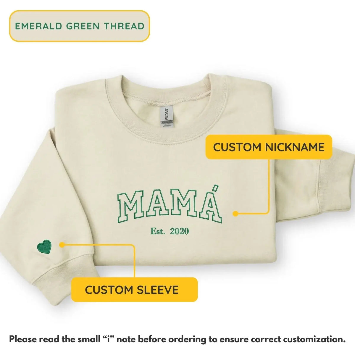 Personalized mamá sweatshirt embroidered with kids names custom Spanish mom gift from daughter or son