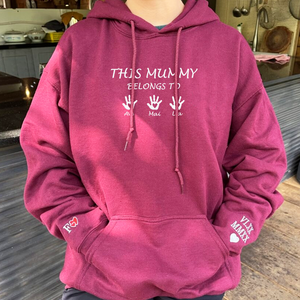 Custom Embroidered This Mummy Belongs to Sweatshirt with Kid's Name