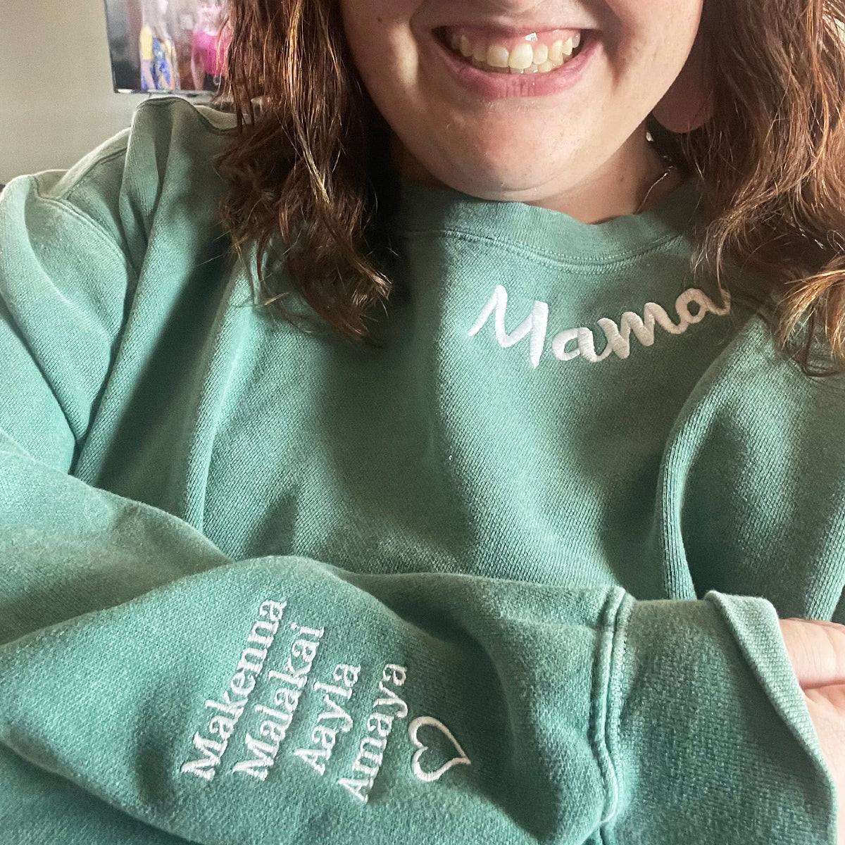 Comfort Color® Embroidered Mamaw Shirt with Grandkids Names