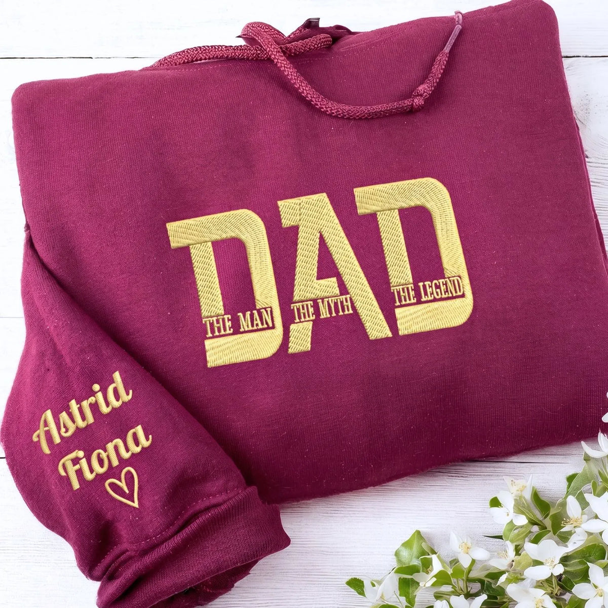 personalized embroidered dad hoodie the man myth legend father’s day gift