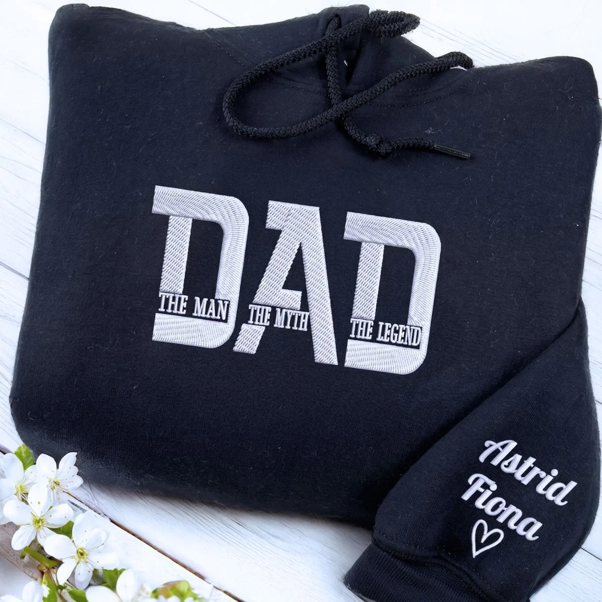 personalized embroidered dad hoodie the man myth legend father’s day gift