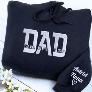 personalized embroidered dad hoodie the man myth legend father’s day gift