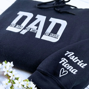 personalized embroidered dad hoodie the man myth legend father’s day gift